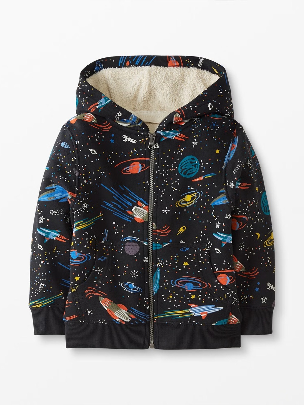Hanna Andersson Faux Shearling French Terry Hoodie Space